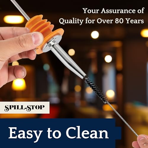 Spill-Stop 285-60 Metal Liquor Bottle Pourer 1.75L Wide Neck, Pack of 12