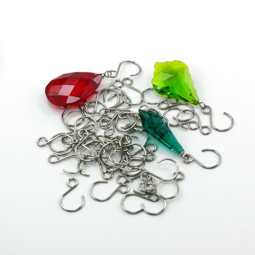 120 Pack Stainless Steel S Shape Hook Connectors for DIY Crafts & Crystals