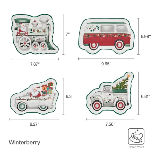 Pfaltzgraff Winterberry Holiday Set of 4 Decorative Appetizer Plates