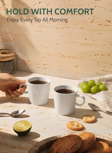 Sweese 5oz Porcelain Espresso Cups Set of 4 White - Demitasse Coffee Mugs