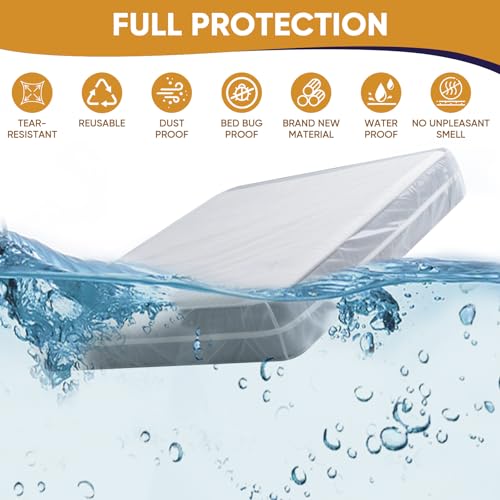 King / Cal King Mattress Bag for Moving & Storage, Plastic Protection Cover