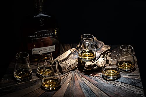 Whiskey Tasting Glasses Set of 6 – Stemless Tulip Snifters for Scotch Bourbon