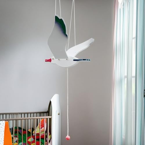 Wooden Flying Seagull Mobile 20-Inch Nautical Hanging Ornament Decor