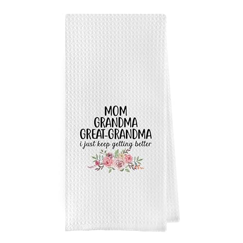 Geqtt Grandma3 Great Grandma Dish Towels 16x24 Waffle Weave Kitchen Hand Towels