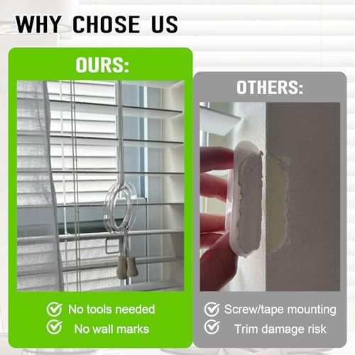 8-Pack Window Blind Cord Holders for Child and Pet Safety