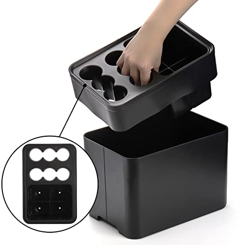 Compact Umbrella Stand for Entryway with Removable Drip Tray, Black