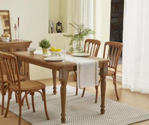Wracra Jute Table Runner 60in Off-White 14x60 Inch Farmhouse Linen