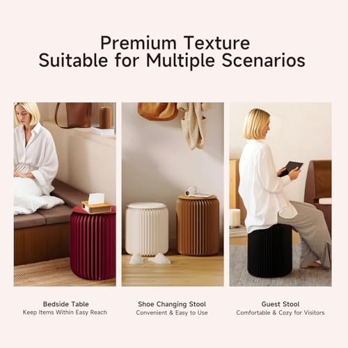 17-Inch Foldable Kraft Paper Stool - Lightweight Honeycomb Design