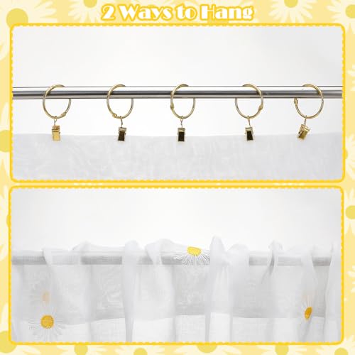 Ivory Daisy Flower Sheer Curtains - 2 Panels, 52x84 Inches