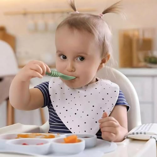 Silicone Baby Feeding Spoons 6-Pack for Self-Feeding and Weaning