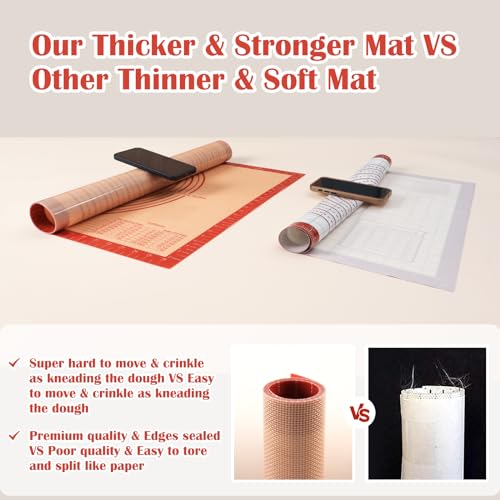 Extra Large Non-Stick Silicone Pastry Mat with Measurements 28x20 Inch