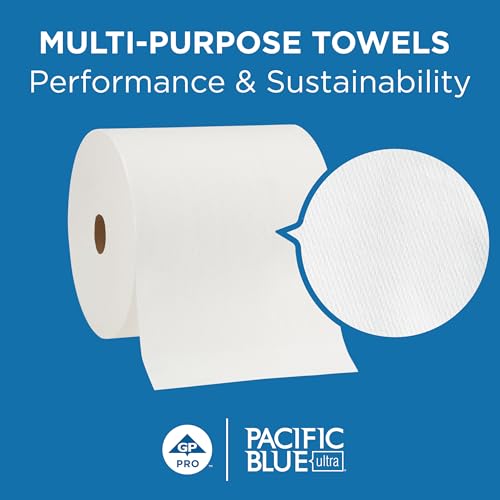 8-Inch High-Capacity Commercial Paper Towel Rolls, White, 1150 ft (6 Rolls)