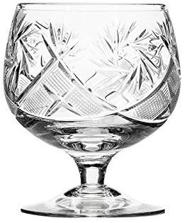 Neman Set of 2 10 oz Handmade Vintage Crystal Brandy & Cognac Glasses