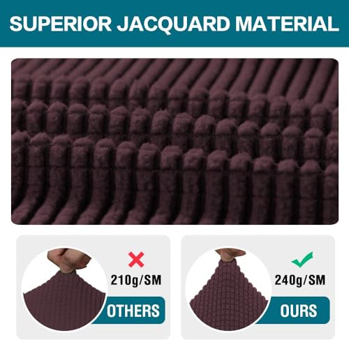 Stretch Jacquard Armrest Covers for Sofa & Chair - Set of 2, Brown