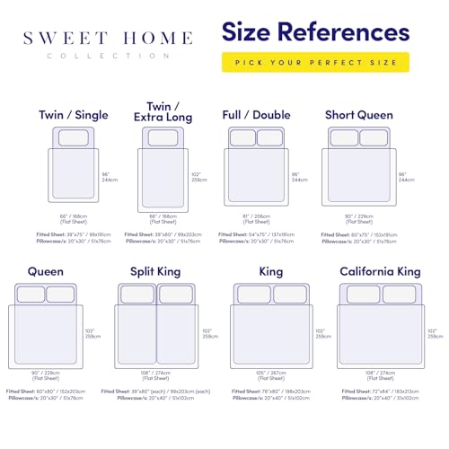 Sweet Home Collection Twin XL Sheet Set - Pale Pink 3 Piece Deep Pocket