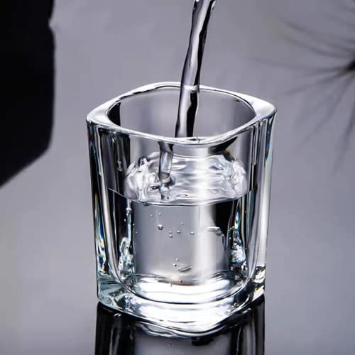 Hlukana 6 Pack Heavy Base Clear Shot Glasses Set 2.2 oz for Spirits & Liquors