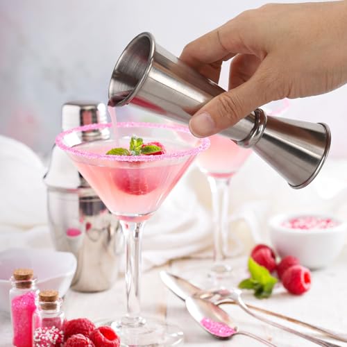 3 Pcs Double-Ended Stainless Steel Jiggers for Bartending, 1 oz & 2 oz Measuring Cups – Tbestmax