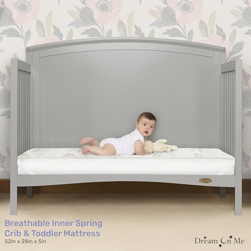 2-in-1 Breathable Spring Coil Crib & Toddler Mattress, Waterproof, 5-Inch
