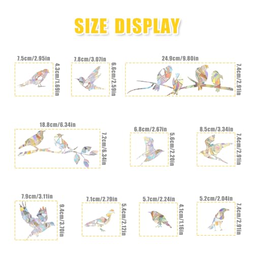 Rainbow Window Clings - Anti-Collision Bird Stickers (2 Sheets)