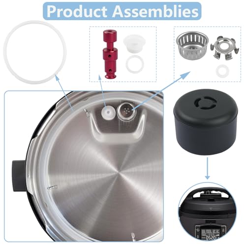 10-Piece Pressure Cooker Replacement Parts Kit for 8QT Cookers