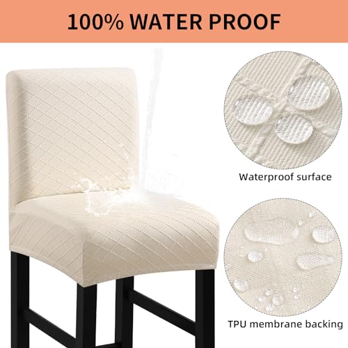 Waterproof Barstool Slipcovers - 4 Pack, Stretch & Removable