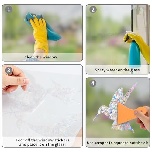 36 Bird Strike Prevention Window Decals - Suncatcher Stickers