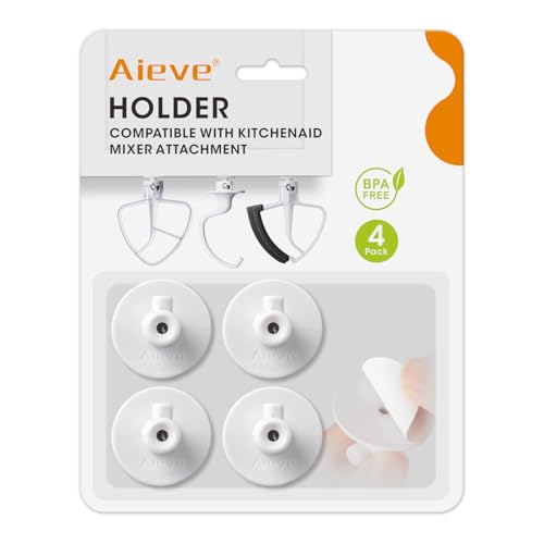 4 Pack Stand Mixer Attachment Holders for Kitchen Wall or Cabinet Storage