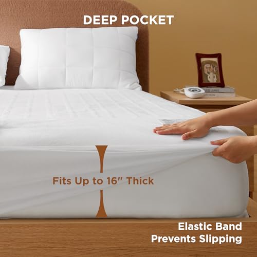 Heated Mattress Pad Queen - Fast Heating Electric Bed Warmer, 10 Heat Settings, Dual Control