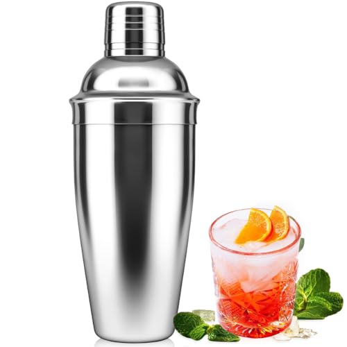 NewGF Sliver-01 Cocktail Shaker with Built-in Strainer - Beginner Friendly Drink Mixer
