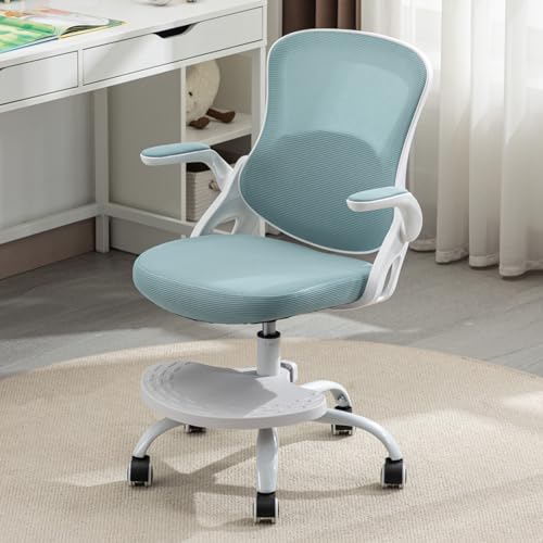 Ergonomic Kids Desk Chair with Adjustable Height, Footrest, and Swivel Mesh