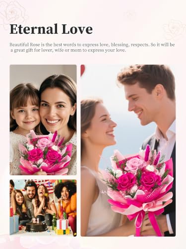 Handcrafted Preserved Real Rose Bouquet - Long-Lasting Floral Gift