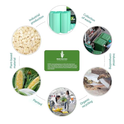 AYOTEE Eco-Friendly 13 Gallon Tall Kitchen Trash Bags, Biodegradable, 60 Count