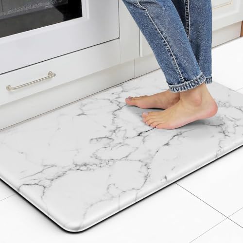 Marble Kitchen Anti-Fatigue Mat, Cushioned Waterproof Standing Desk Rug