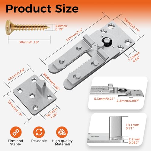 Interlocking Sectional Couch Connectors - Heavy Duty Sofa Clips (2 Pack)