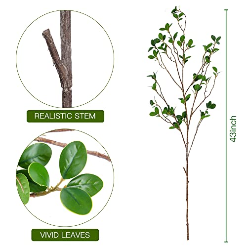 43-Inch Artificial Ficus Branches - 4Pcs Faux Greenery Stems