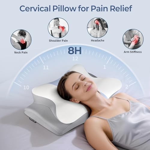 Cervical Pillow for Neck Pain Relief - Ergonomic Memory Foam Design