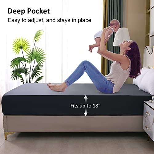 Waterproof Queen Mattress Protector with Deep Pocket - Noiseless & Breathable