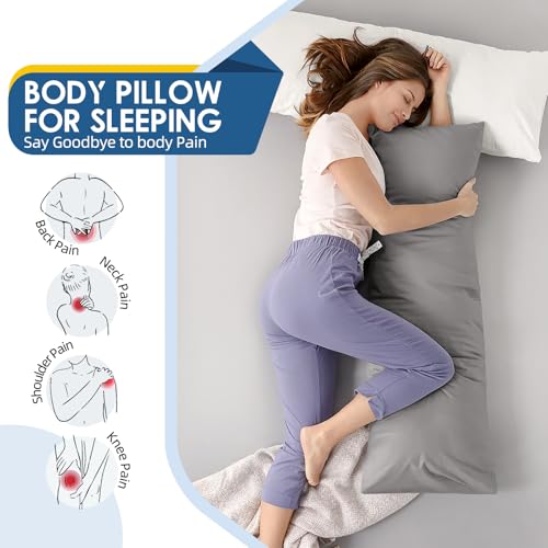 Memory Foam Body Pillow - 54 Inch Long Bed Pillow for Adults