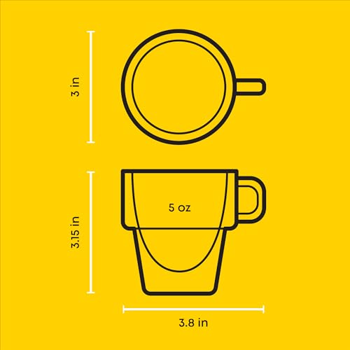 JoyJolt Stoiva Double Wall Insulated Espresso Glass Cups Set of 4, 5 oz
