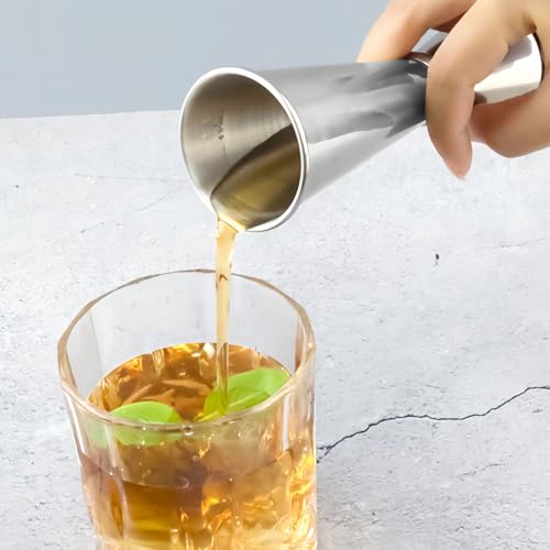 Silver 2-Piece Dual-Sided Cocktail Jigger Set - 1oz & 2oz Stainless Steel