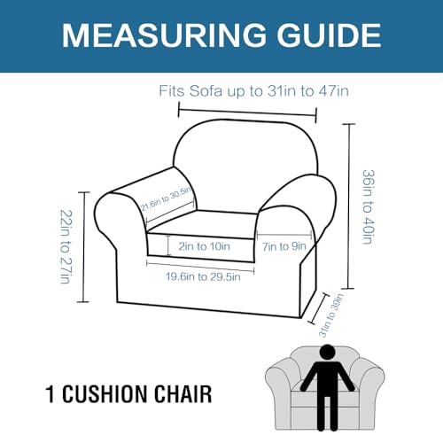 High Stretch Chair Slipcover Set - Dusty Blue Soft Spandex Protector