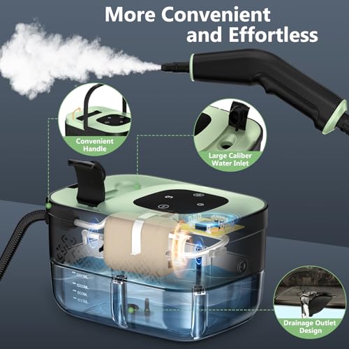 WSRYYCC Portable Handheld Steam Cleaner with 16 Accessories, 6-Level Adjustable