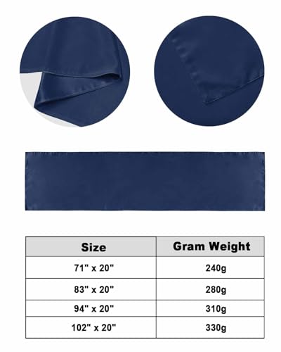 DecorLovee Navy Blue King Size Bed Runner, Modern Decorative Bed Scarf