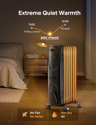 Electric Oil Filled Radiator Space Heater 1500W Portable