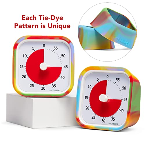 Time Timer MOD Tie Dye ?? Special Edition ??? Visual Timer for Kids Classroom Learning, Elementary Teachers Desk Clock, Homeschool Study Tool and Office Meetings with Silent Operation (Tie Dye)
