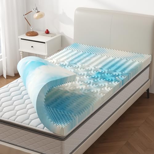 2-Inch 5-Zone Cooling Gel Memory Foam Mattress Topper - Twin Size