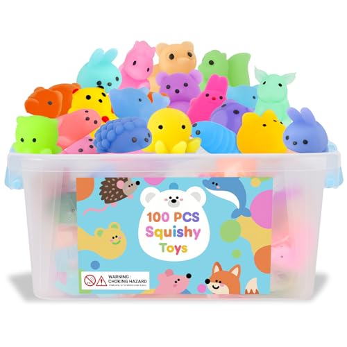 100 Pcs Mochi Squishy Toys Bulk - Sensory Fidget Toys for Party Favors