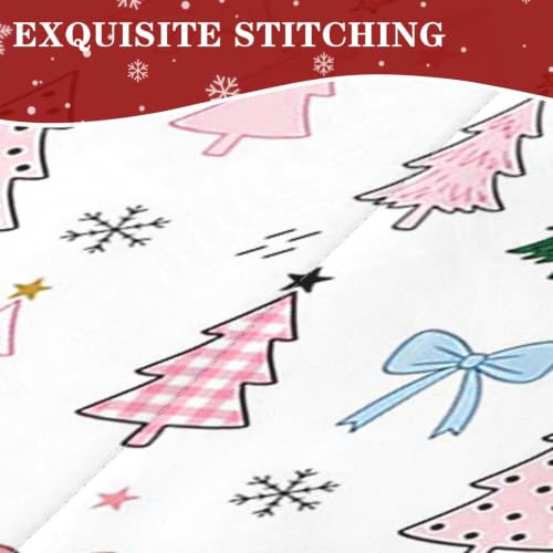 Nesker Pink Christmas Tree Twin Zipper Bedding Set for Kids, 3-Piece