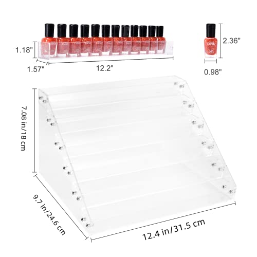 BTremary 6-Tier Acrylic Nail Polish Organizer Rack Stand Holds 48-96 Bottles