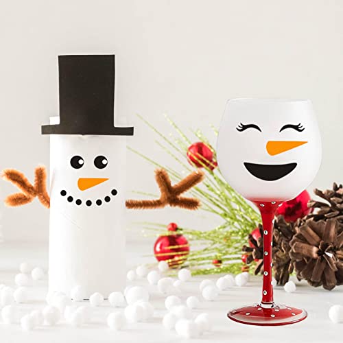 Kaemi Snowman Stickers S2 - 16 Snowman Faces & 1 Fridge Sticker, PVC Christmas Wall Clings
